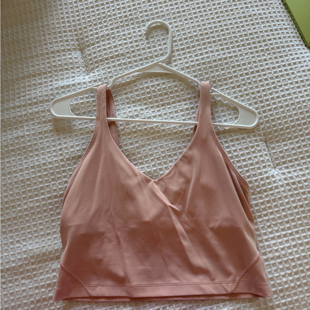 lululemon athletica Dusty Rose Pink V-Neck Cropped Tank